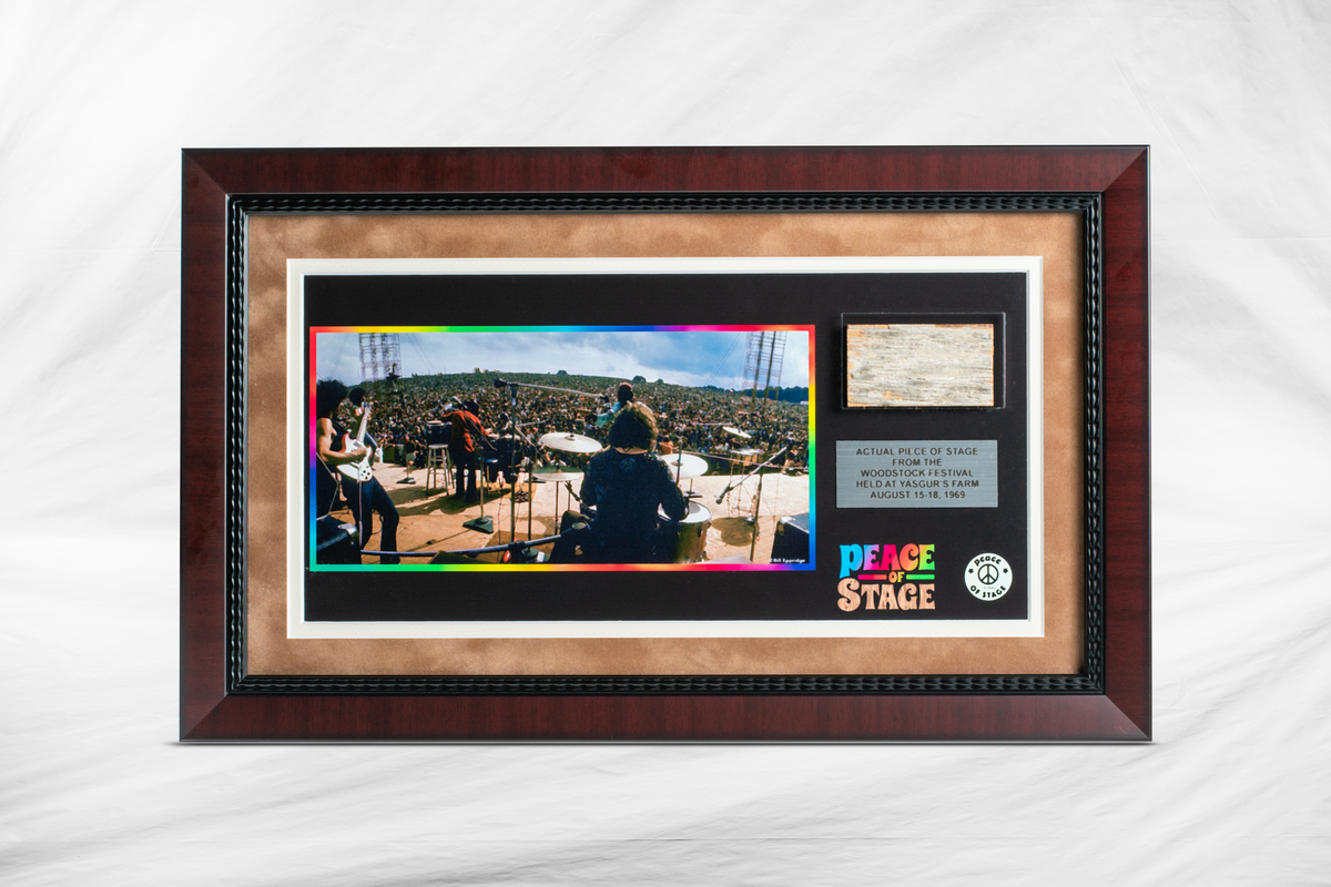 Authentic Piece of 1969 Woodstock Stage in Peace of Stage