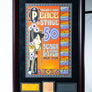 Limited Edition SIGNED David Byrd Poster Frame with Piece of 1969 Woodstock Stage and Original Ticket