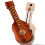 Guitar Shaped Wooden Dugout with Piece of 1969 Woodstock Stage (2" Metal Bat Included)