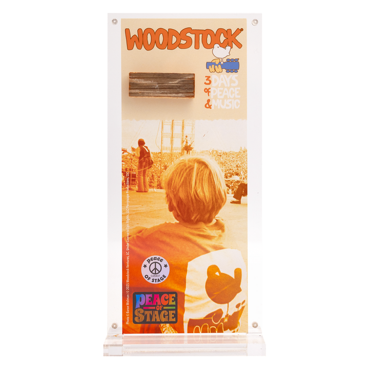 Boy on Orginal Woodstock Stage  Acrylic Frame