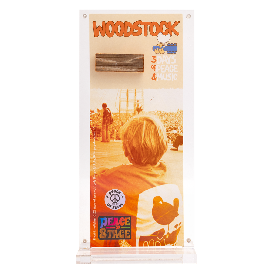 Boy on Orginal Woodstock Stage  Acrylic Frame