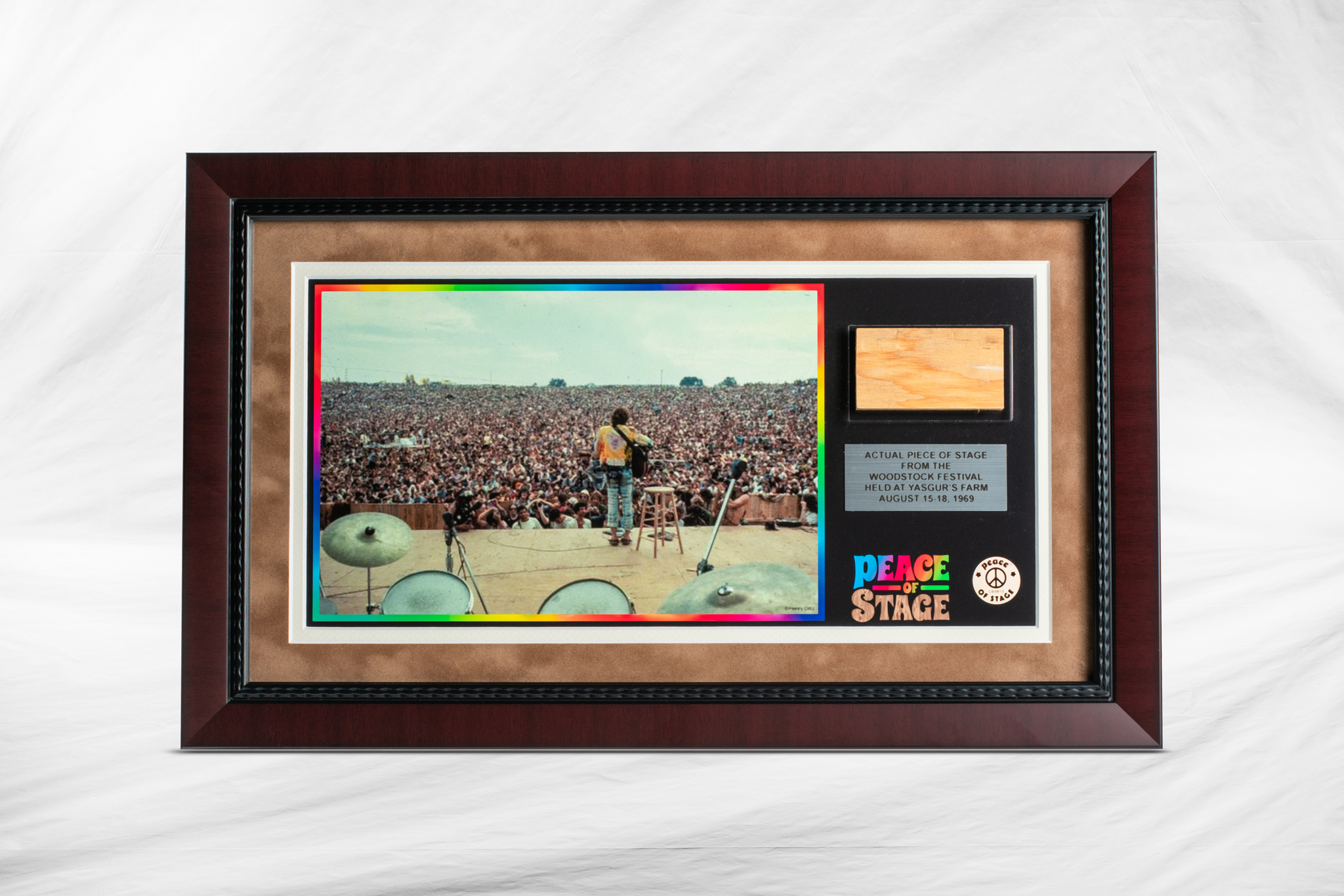 Authentic Piece of 1969 Woodstock Stage in Peace of Stage