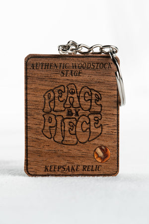 Hand Made Key Chains Including Piece of 1969 Woodstock Stage